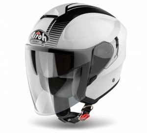 Airoh Hunter Urban Jet Helmet - Simple White Gloss